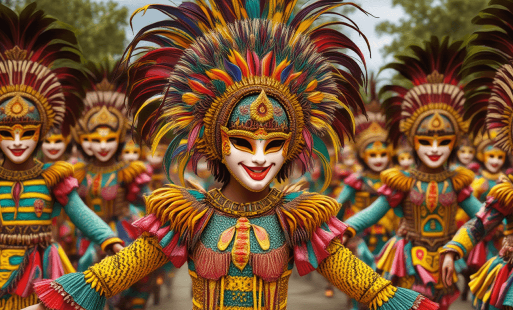 Colorful Masskara Dancers Masskara Festival