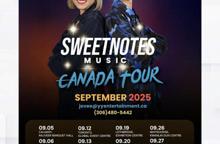 YY Entertainment Productions in cooperation with Onstage Promotions, bring you, Sweetnotes, The Canada Series